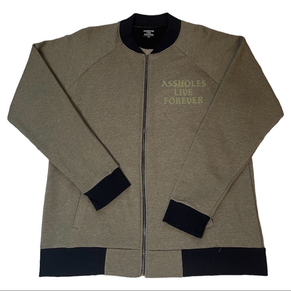 Assholes Live Forever Forest Green Full Zip Jacket NWOT